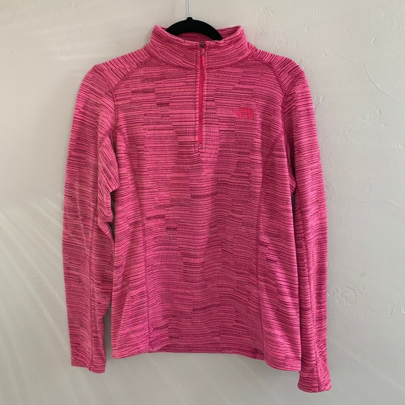 The North Face Pink Fleece Quarter Zip Pullover L - Picture 1 of 6